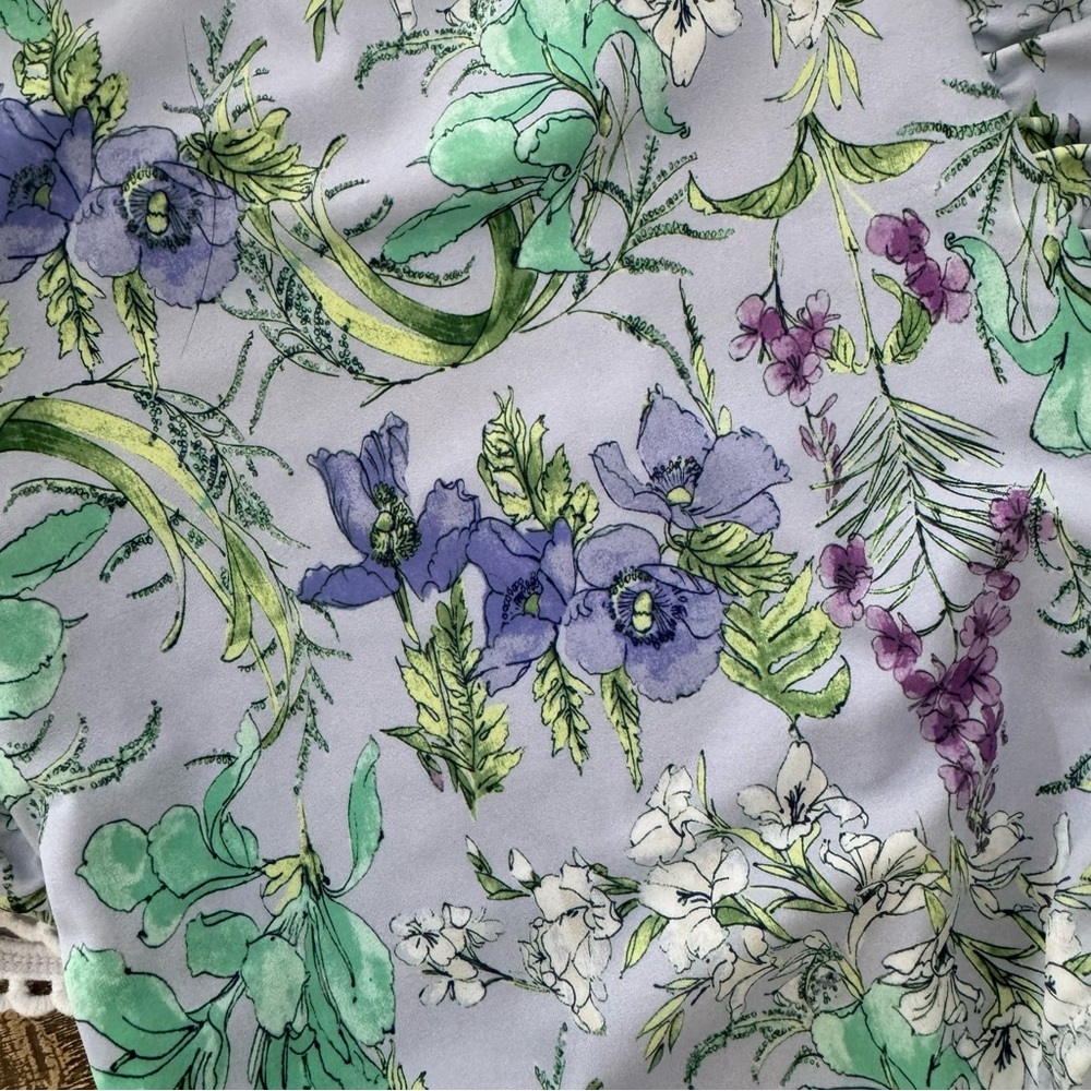 Janie and Jack Floral Ruffle One Piece Swimsuit Lavender Fields 4 NWOT - Picture 5 of 9